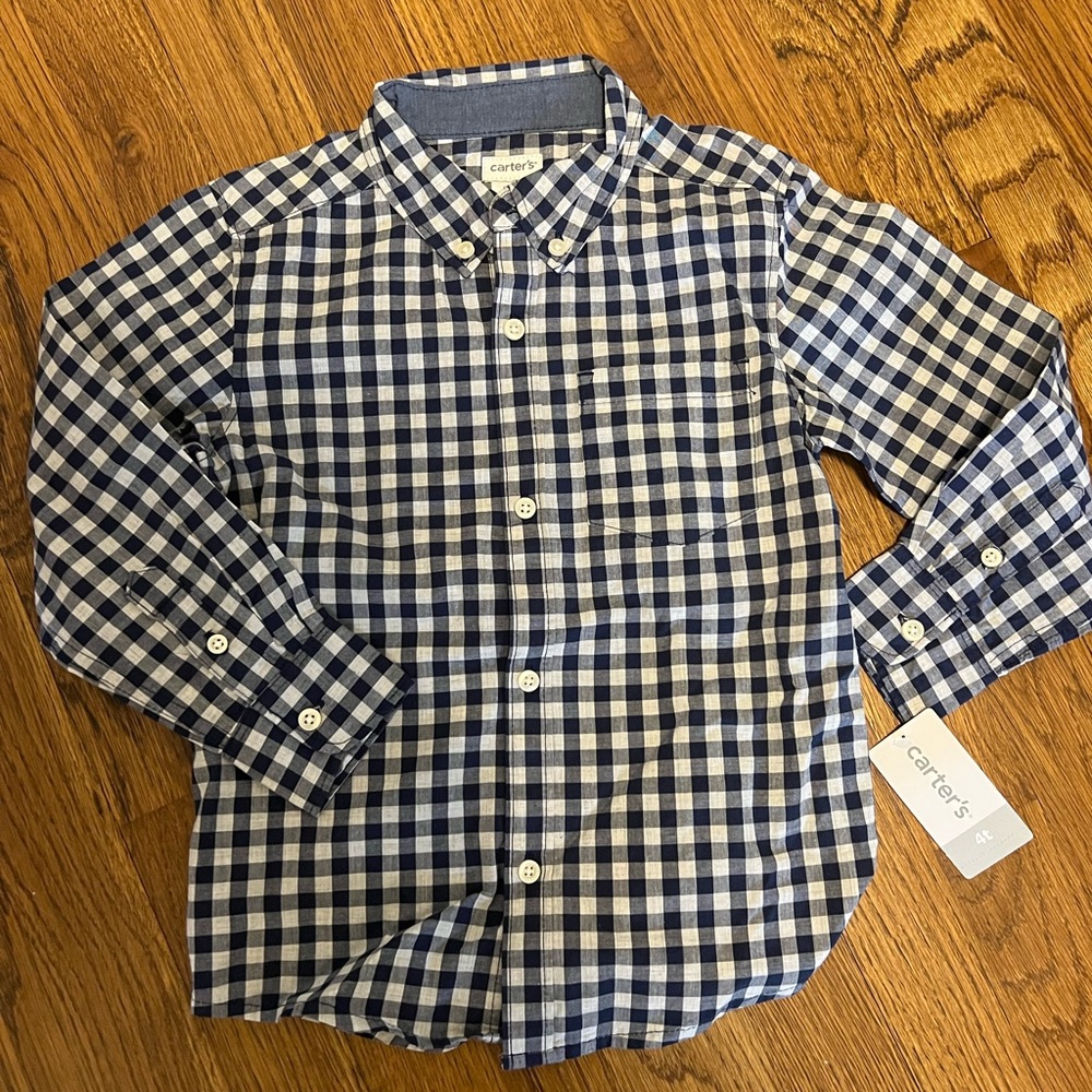 Carters Boys Button Down Shirt- 4T **NWT**